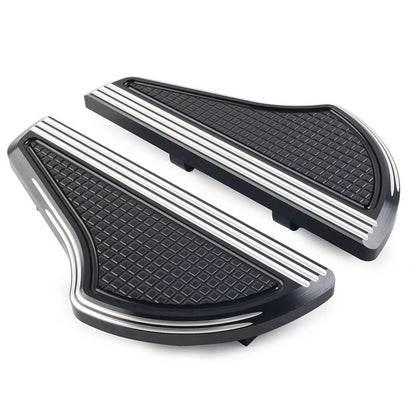 Rear Passenger Floorboards for Harley Touring (1993-2023) Black & White Aluminum