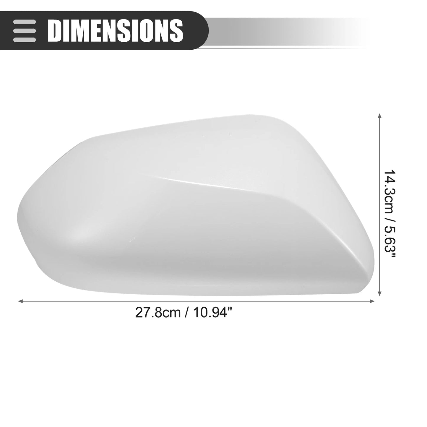 Right Side Mirror Cover Cap for Toyota Prius (2016-2019) ABS White