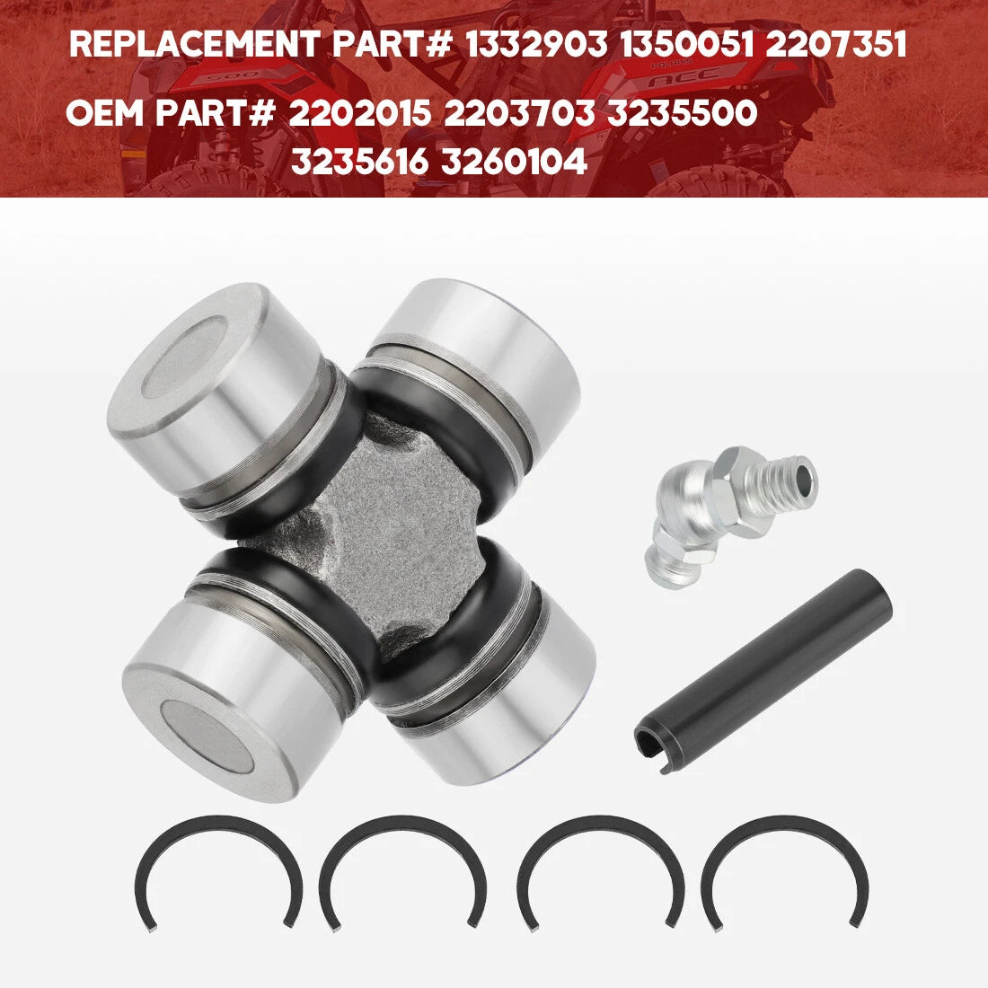 Front Prop Shaft U-Joint for Polaris Scrambler 400 500 4x4 Scrambler XP 1000 S