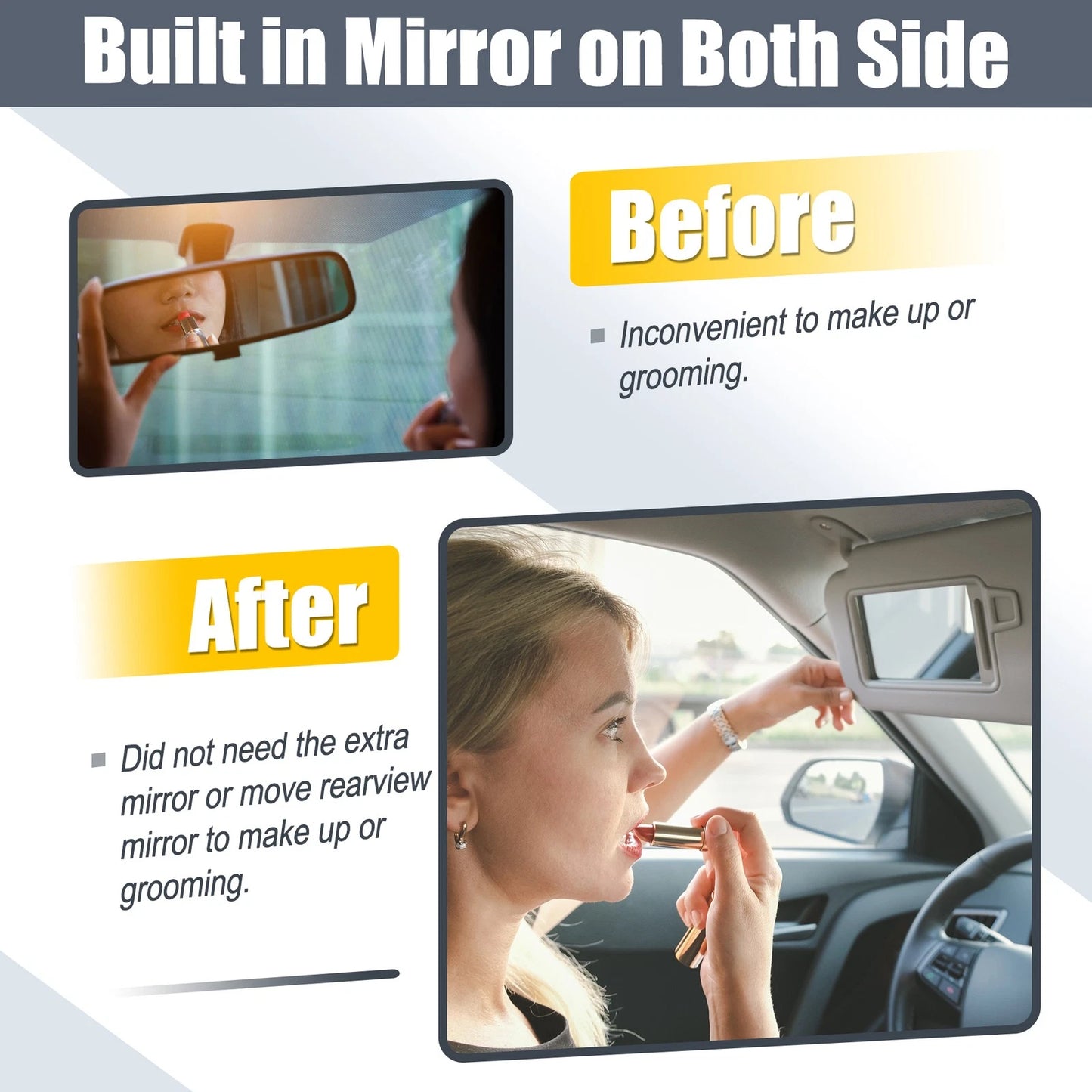 Sun Visor for Toyota Camry 2007-2011 Left Right Side Sun Visor Without Sunroof