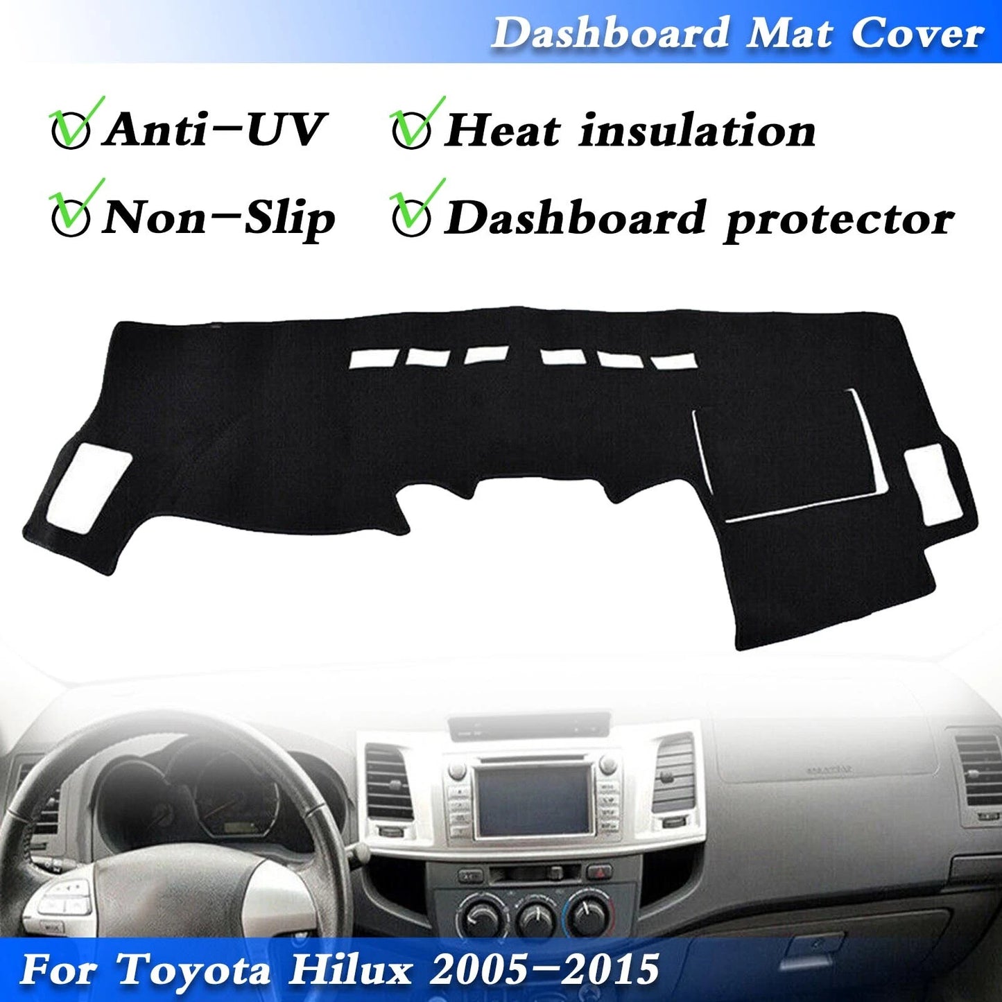 Dashboard Cover for Toyota Hilux (2005-2015)