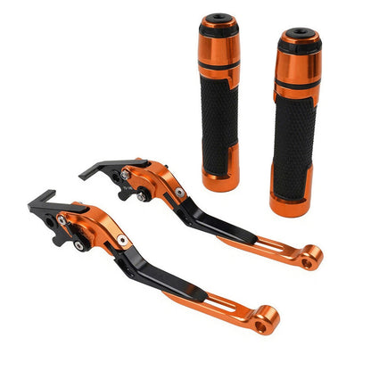Orange Extendable Brake Clutch Lever Grip Set for Suzuki GSXR750/1000 (2001-2023)