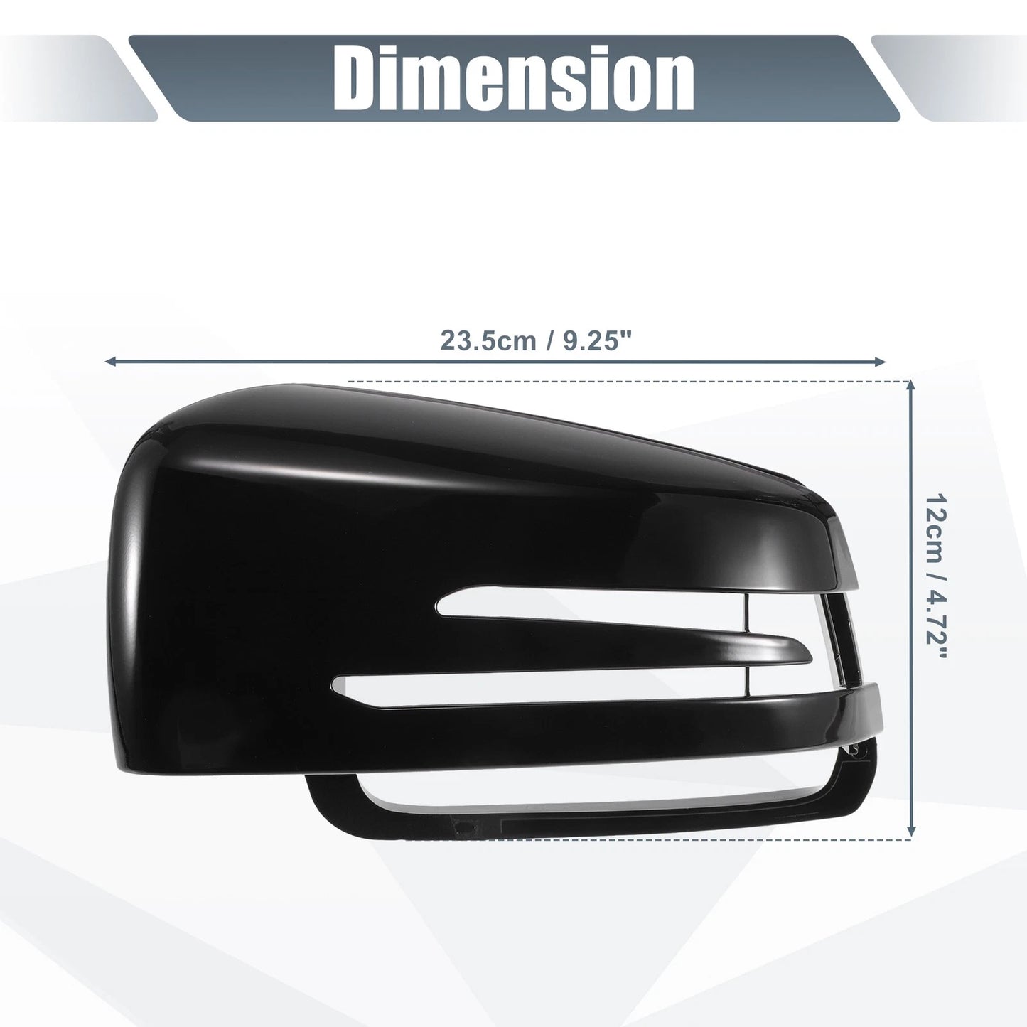 Gloss Black Rearview Mirror Cover Cap for Mercedes Benz A Class B Class (2013-2023)