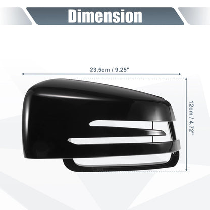 Gloss Black Rearview Mirror Cover Cap for Mercedes Benz A Class B Class (2013-2023)