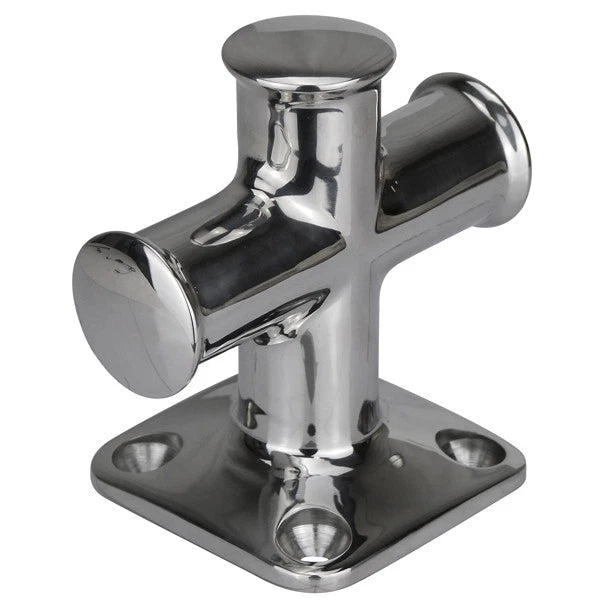 Cross Bollard Solid Polished 316 Stainless Steel 90x90x60mm for Boat Decks