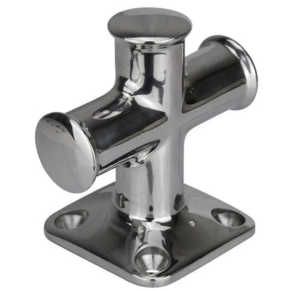Cross Bollard Solid Polished 316 Stainless Steel 90x90x60mm for Boat Decks