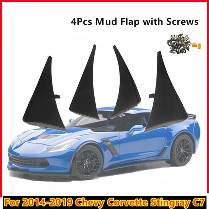 4Pcs Splash Guards Front Rear Mud Flaps for Chevy Corvette (2014–2019)
