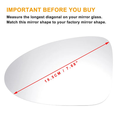 Left Side White Heated Mirror Glass for Porsche Macan (2014-2018)