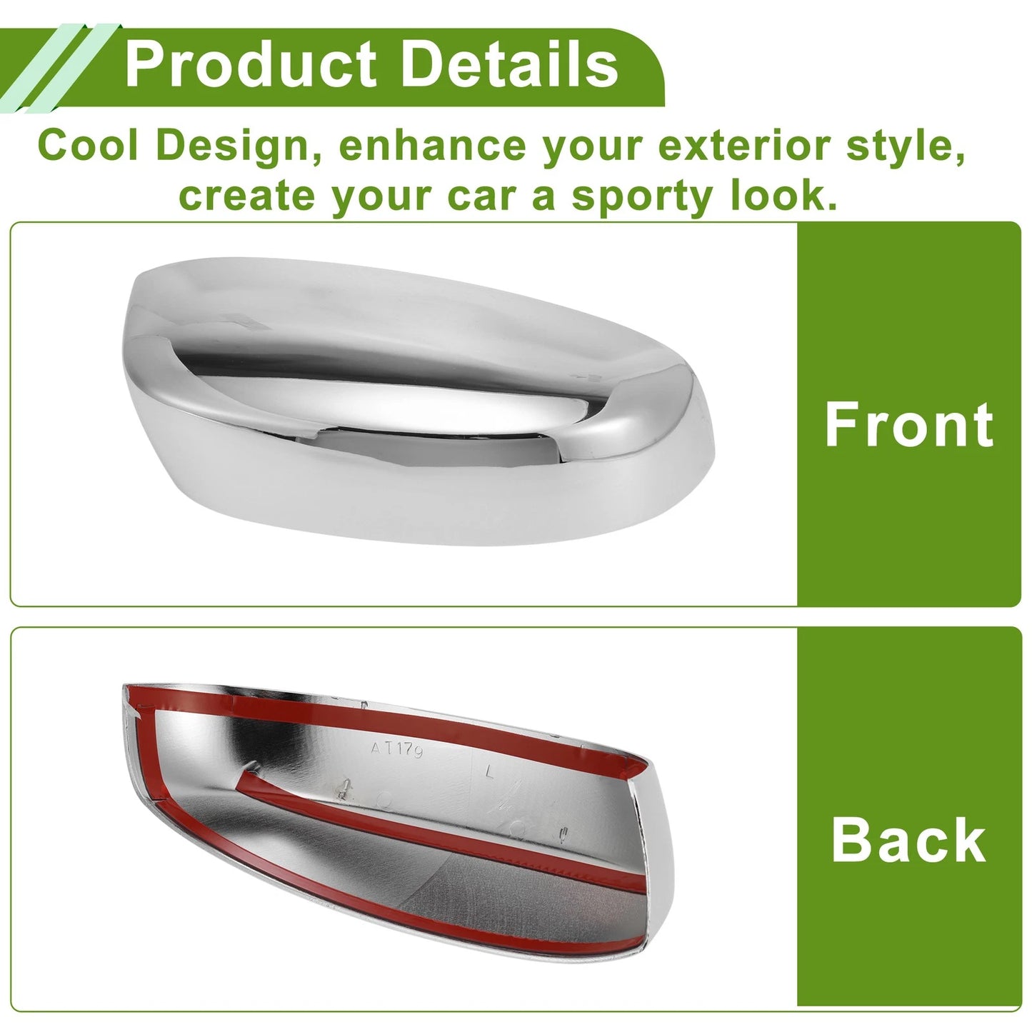 Mirror Cover Cap Electroplating Replacement for Chevy Silverado 1500 (2007-2013)