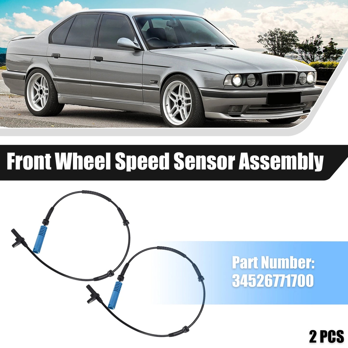 Front Left Right ABS Wheel Speed Sensors for BMW 525i (2001-2007)