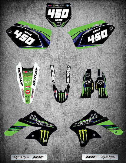 Full Graphics Kit Decals for KXF 450 (2006-2008) - SURGE Style