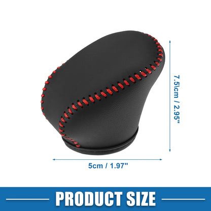 Gear Shift Knob Cover Sheath for Infiniti QX50 Black Red Stitches