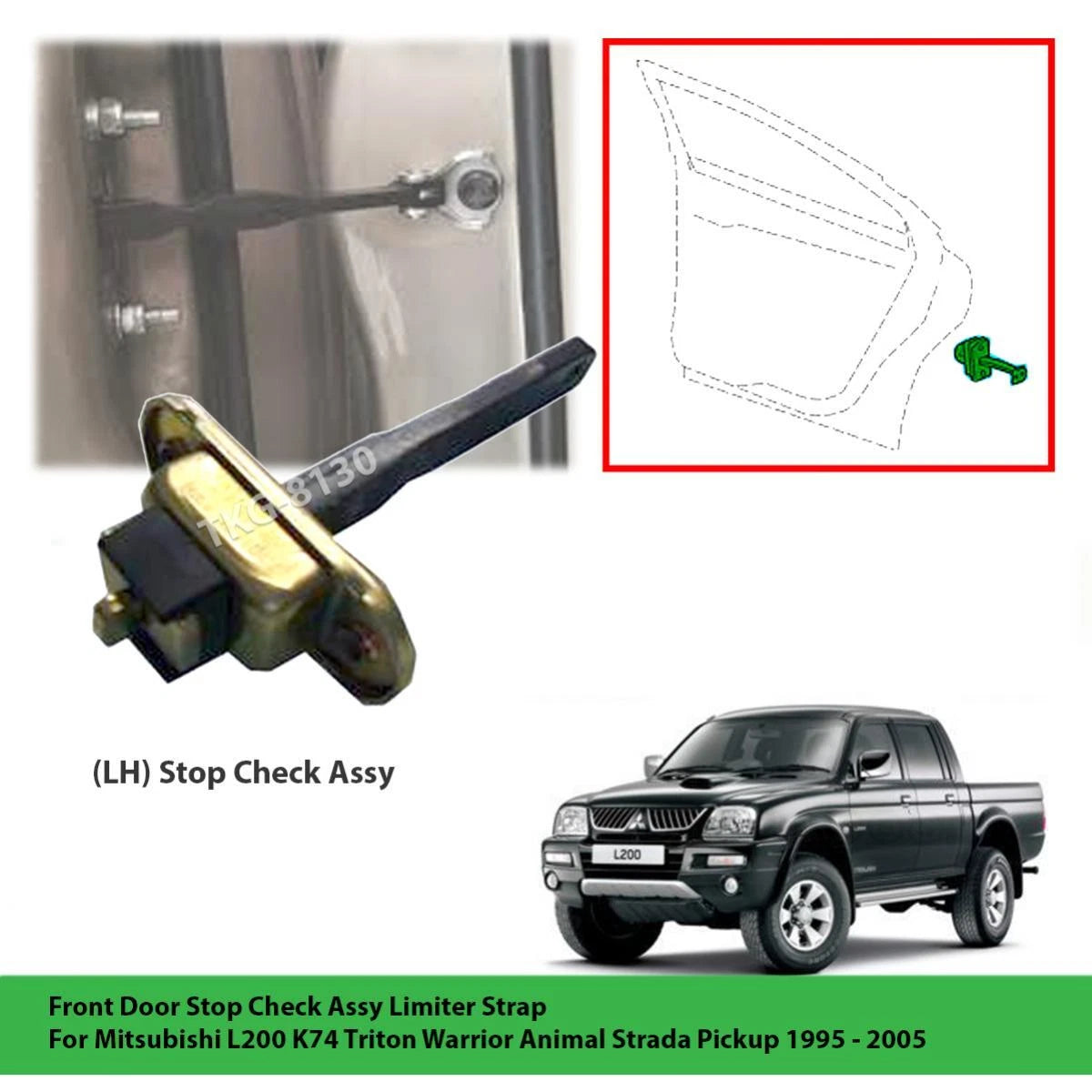 Door Stop Check Limiter Strap for Mitsubishi L200 (1995-2005)