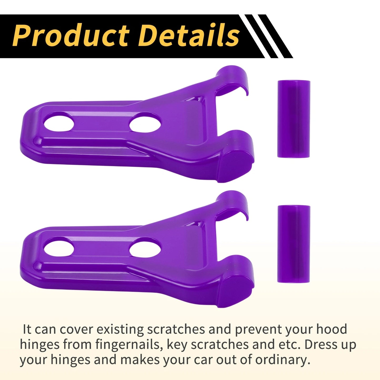 Engine Hood Hinge Covers for Jeep Wrangler JL JLU 2018-2024 - Plastic Purple