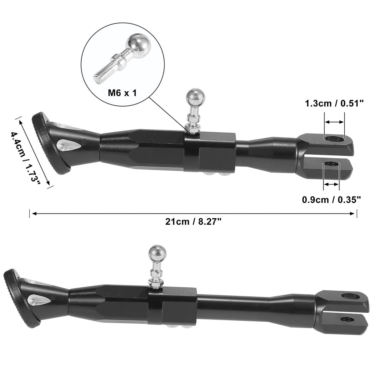 Kickstand Side Support Stand CNC Aluminum Alloy Black for Motorcycle
