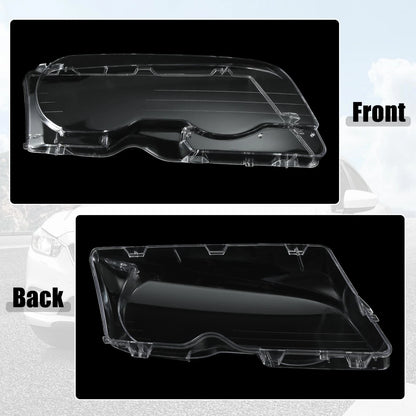 Front Headlight Lens Covers for BMW E46 2 x 1998-2002 2 Door