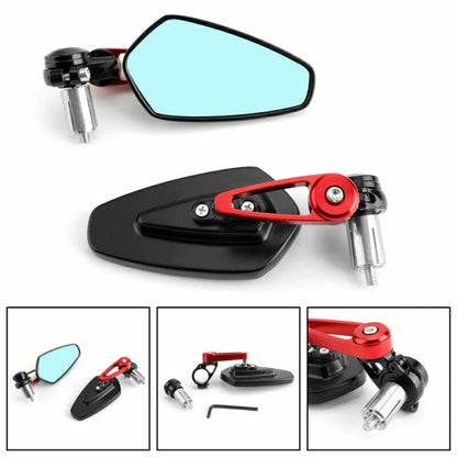 7/8" Red Aluminum Handlebar End Mirrors for F2 Motorcycle