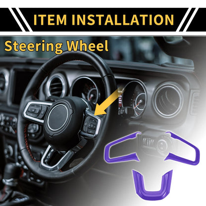 Steering Wheel Cover Trim Set for Jeep Wrangler JL JLU (2018-2024) Purple