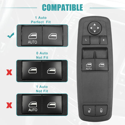 Front Power Window Switch Control for Chrysler 7-Button Black