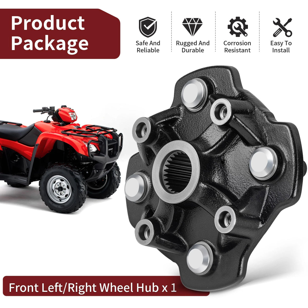 Front Left/Right Wheel Hub for Honda Rancher 420 TRX420FE/TM/FM 2014-2024