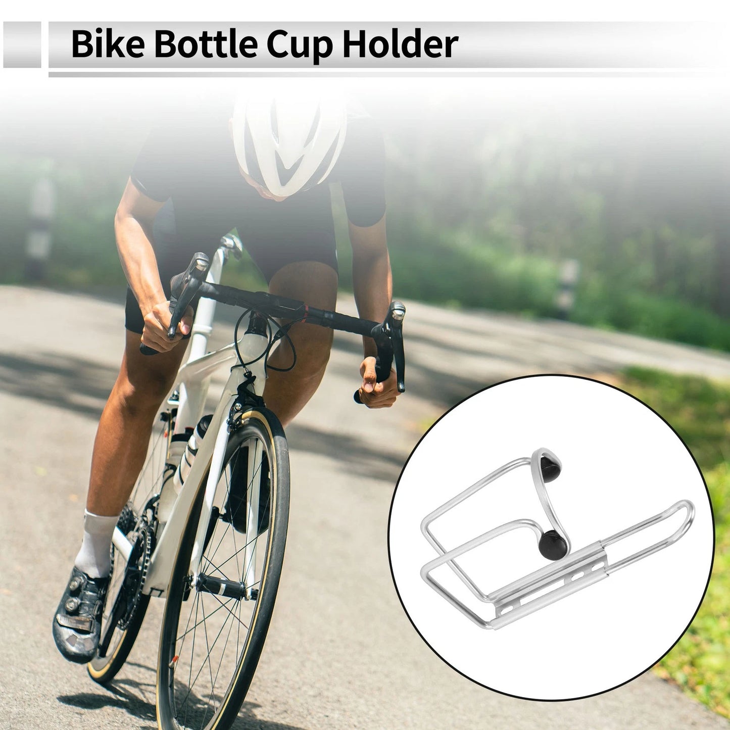 Water Bottle Cup Holders Silver Tone Aluminum Alloy for Motorcycle Bicycle