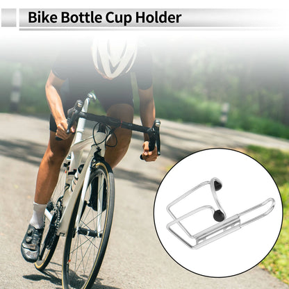 Water Bottle Cup Holders Silver Tone Aluminum Alloy for Motorcycle Bicycle