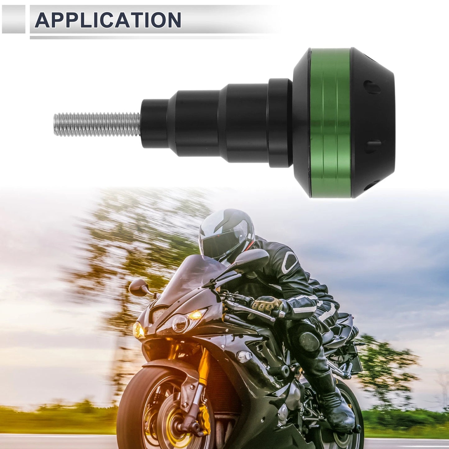 11mm Aluminum Alloy Plastic Motorcycle Slider Frame Bolt Green for Make Model