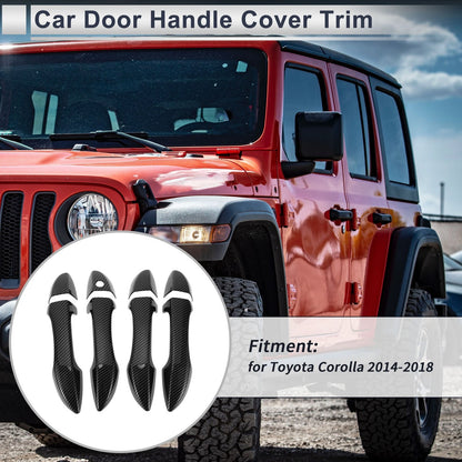 Door Handle Cover Trim / Carbon Fiber Black Handle Cover for Toyota Corolla