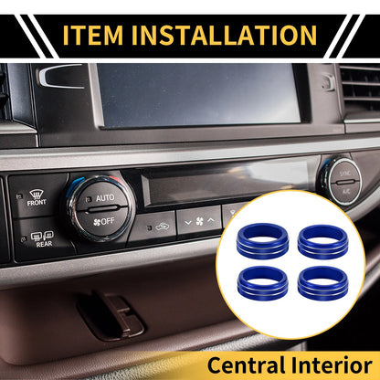 A/C Heater 4WD Switch Knob Cover Ring Blue for Toyota Tacoma (2020–2023)
