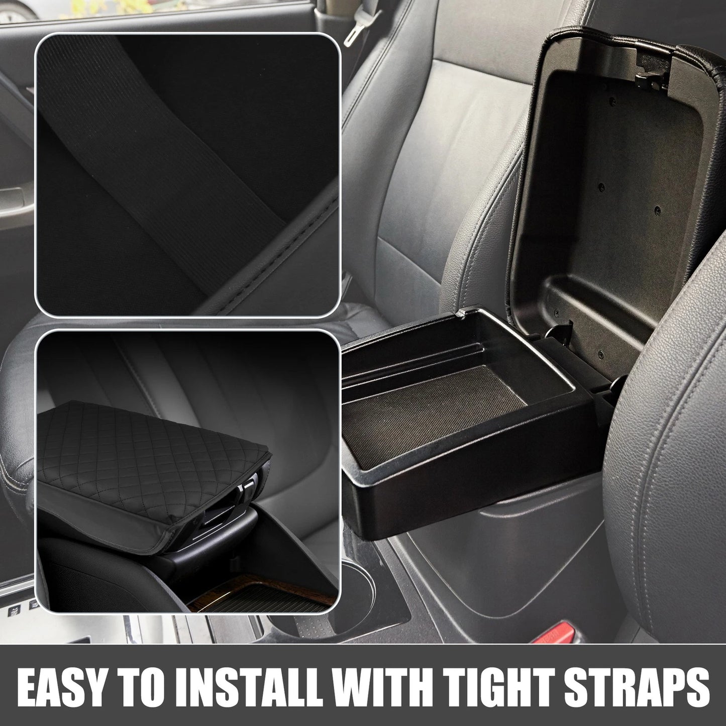 Center Console Armrest Seat Box Cover for Dodge Ram 1500 2500 3500 Black