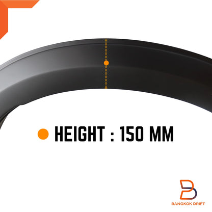 Front Sensor Raptor Style Matte Black Fender Flares for Ford Ranger (22-24)
