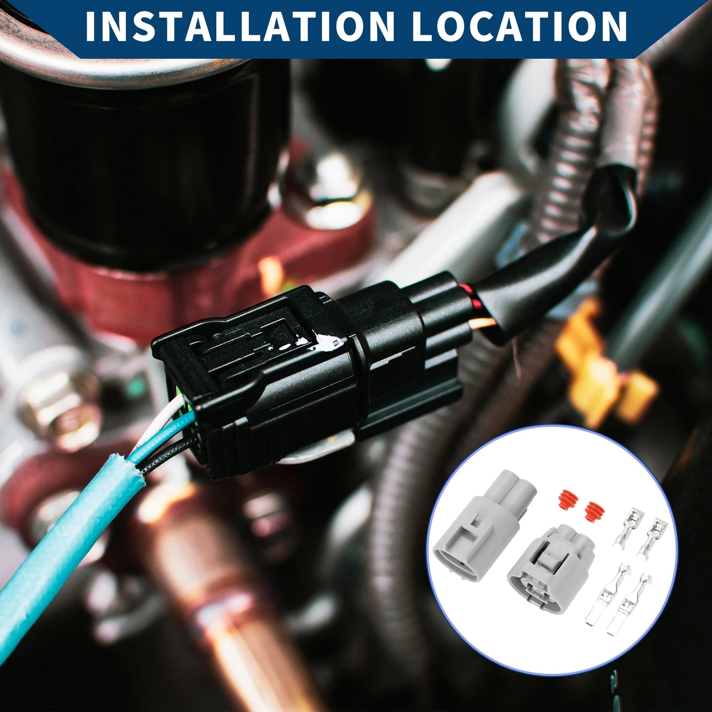 Pin Radiator Fan Connector Plug Male Female Wire Terminal for Toyota RAV4