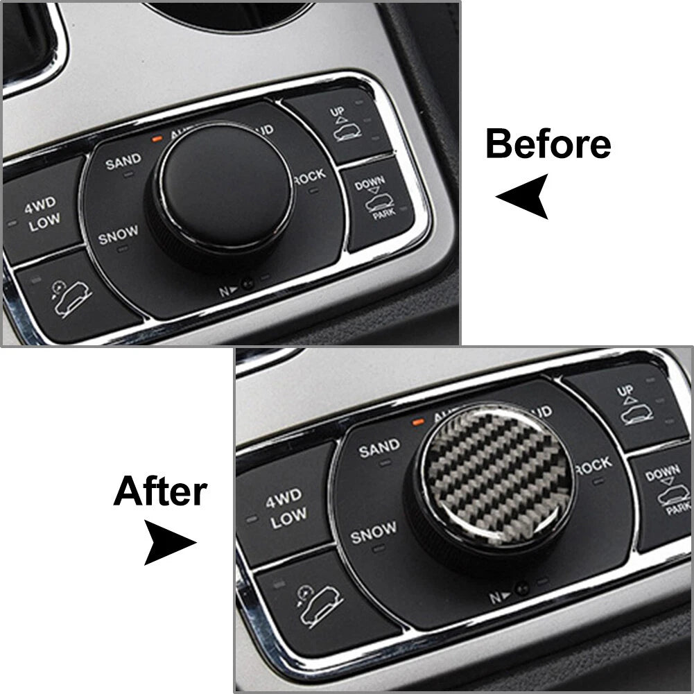 Red Central Console Knob Button Cover Trim for Jeep Grand Cherokee (2011-2022)