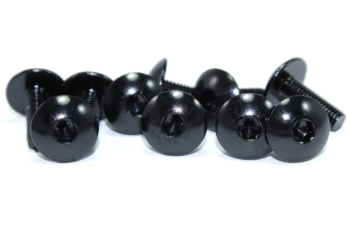 10x m5 X16mm Noir Aluminium Moto Tête de fourche Boulons & Clips forMotorcycle