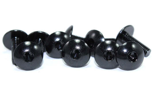 10x m5 X16mm Noir Aluminium Moto Tête de fourche Boulons & Clips forMotorcycle