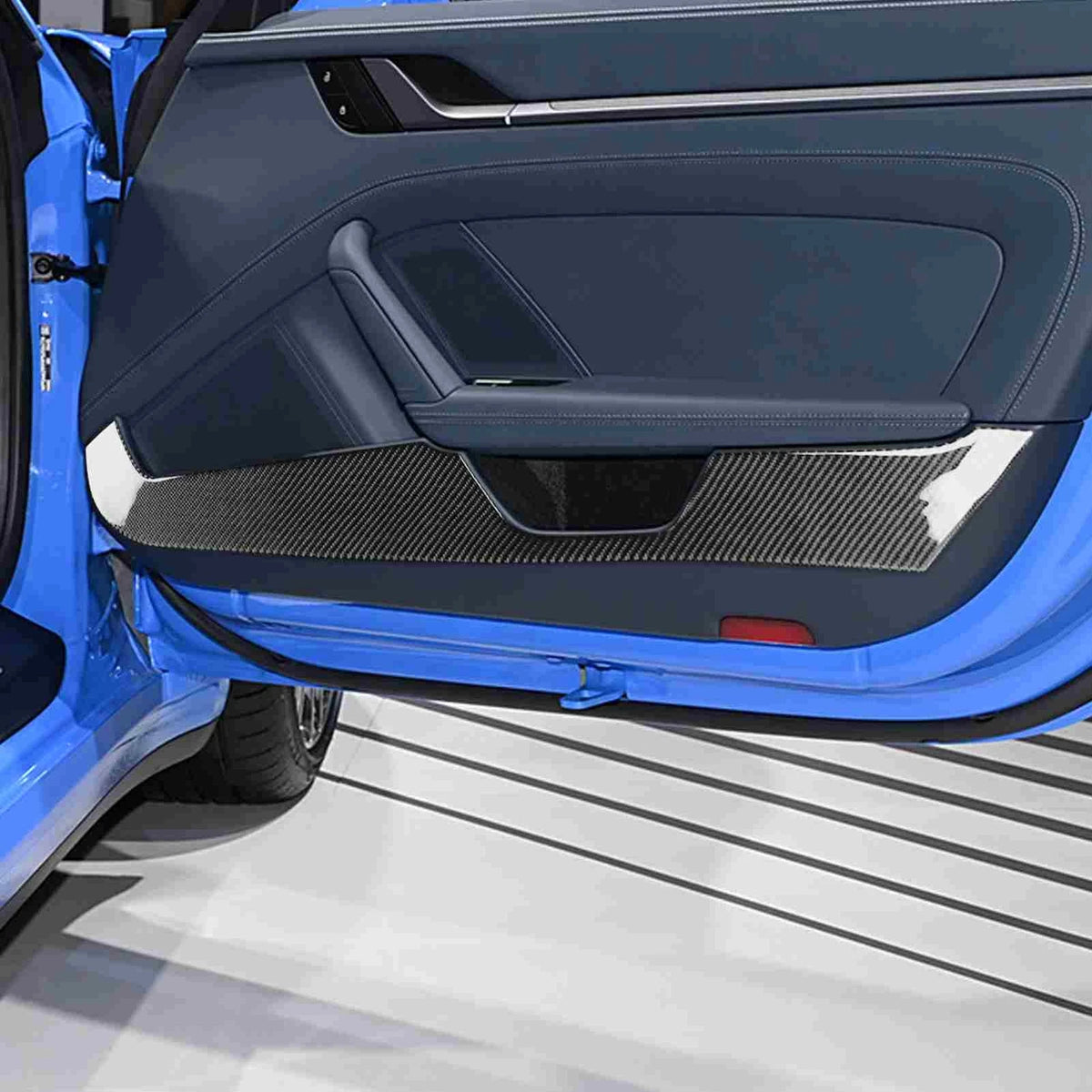 Soft Carbon Fiber Interior Door Panel Trim Kit for Porsche 911 992 2019-2023