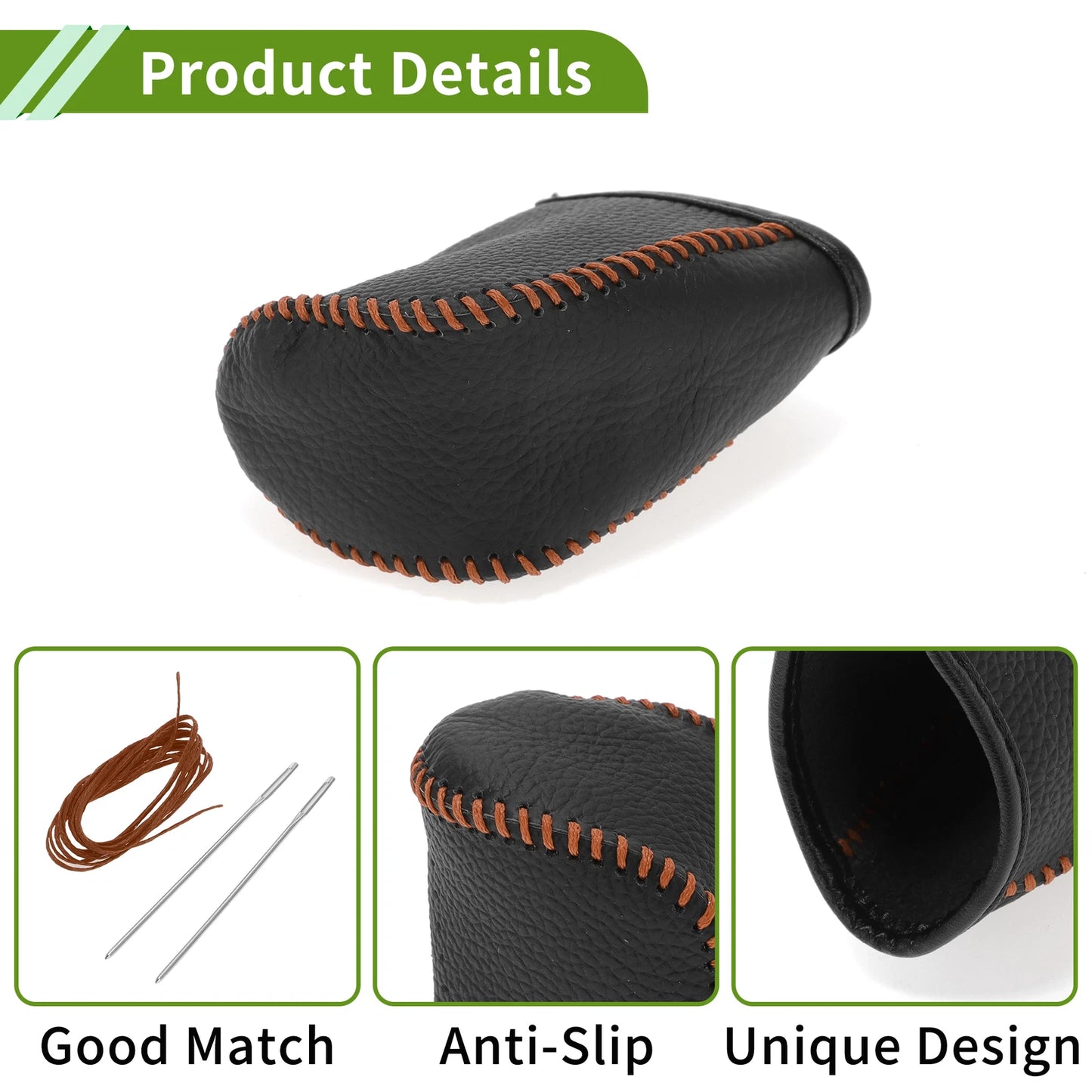 Gear Shift Knob Cover for Dodge Journey (2011-2020) Pebbled Black Brown