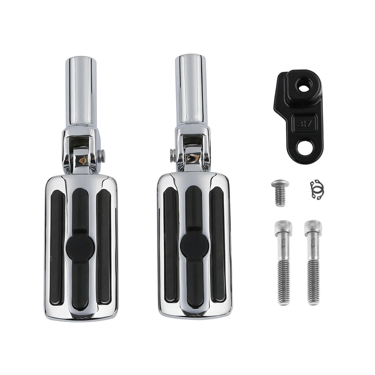 Pair Chrome Passenger Foot Pegs for Harley Softail Slim (2012-2017)