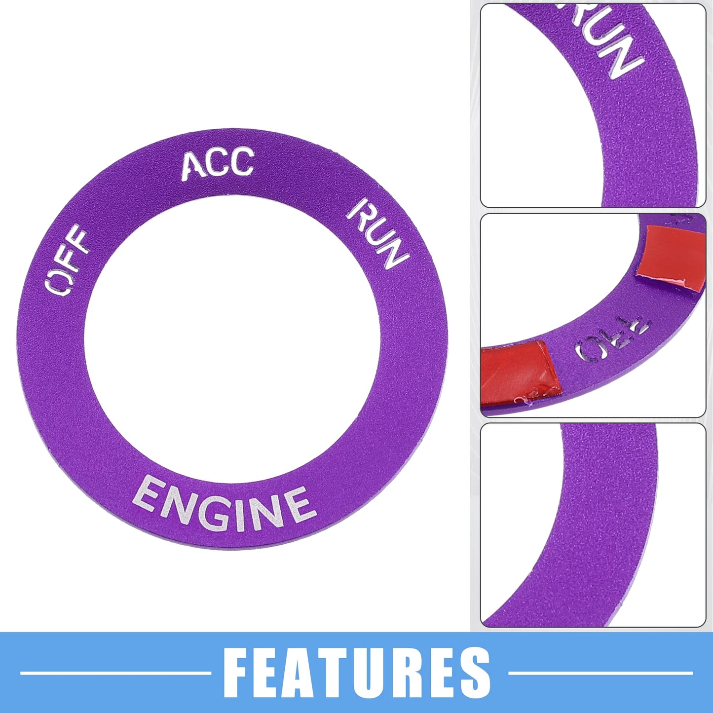 Engine Start Button Sticker Aluminum Alloy Purple for Dodge Charger Challenger
