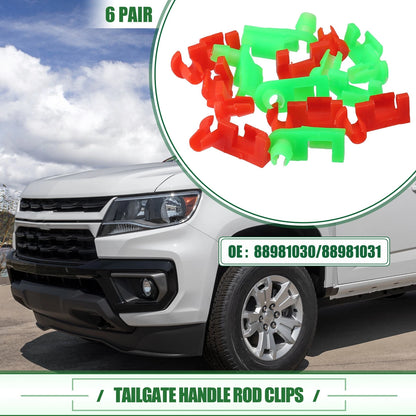 Tailgate Handle Rod Clips 6 x for Chevrolet Silverado (1999 - 2009)