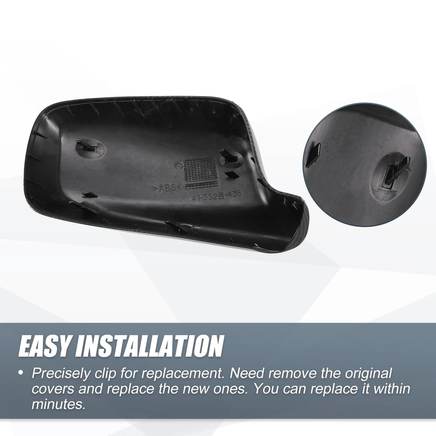 Rearview Mirror Cover Cap 2 x Black Carbon Fiber for BMW 3 Series, 7 Series