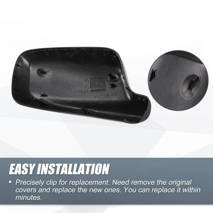 Rearview Mirror Cover Cap 2 x Black Carbon Fiber for BMW 3 Series, 7 Series
