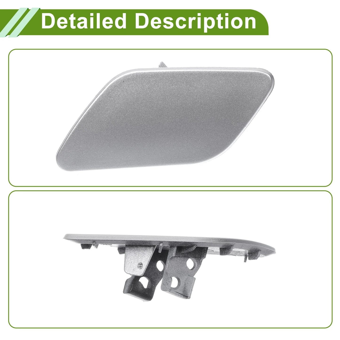 Left Washer Nozzle Cover for Porsche Cayenne 92A Silver Tone