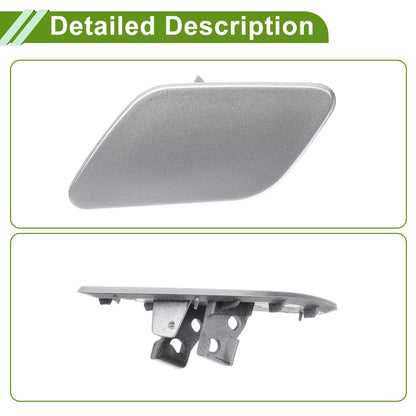 Left Washer Nozzle Cover for Porsche Cayenne 92A Silver Tone