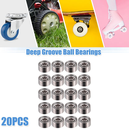 20 x 1.5x4x2mm Double Metal Shield Car Deep Groove Ball Bearings for Make Model