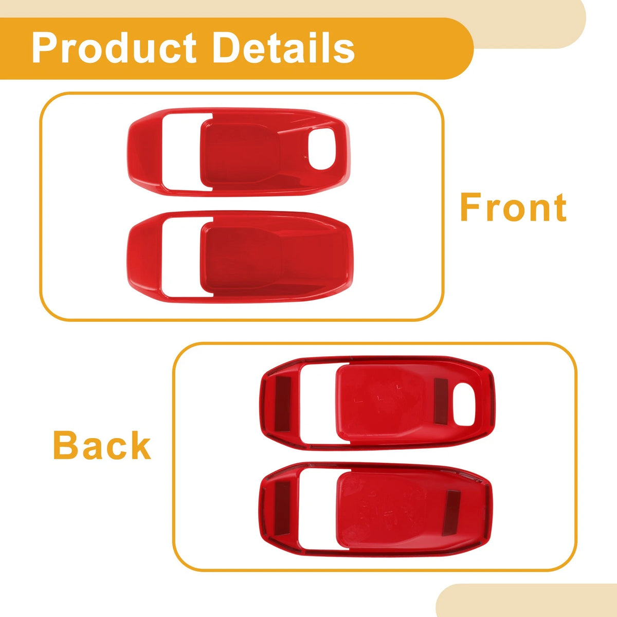 Red ABS Interior Door Handle Bowl Cover Trim for Jeep Wrangler Gladiator JT