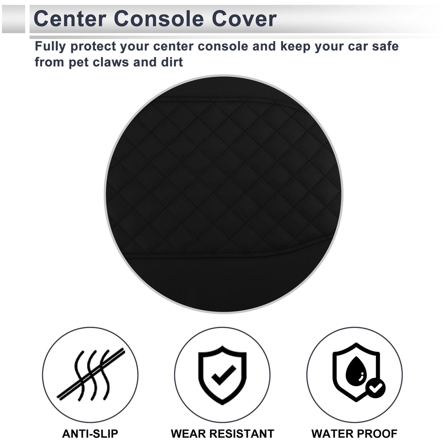 Center Console Cover for Chevrolet Silverado Black (2019 - 2025)