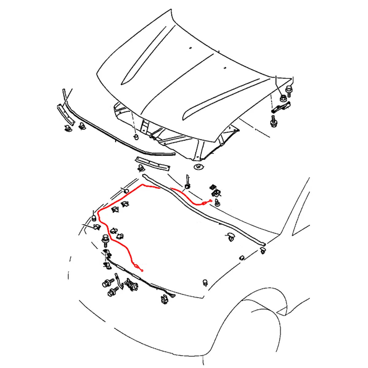 Bonnet Release Cable for Mitsubishi Triton L200 2005-2014