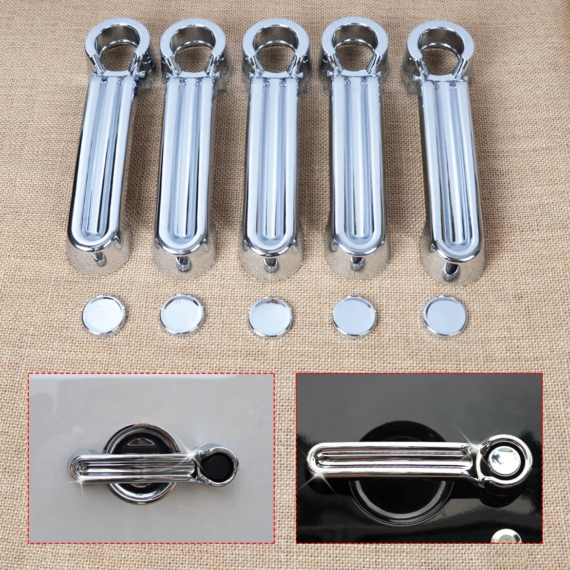 5 Pcs Door Handle Cover Trim for 2007-2015 Jeep Wrangler JK & Liberty