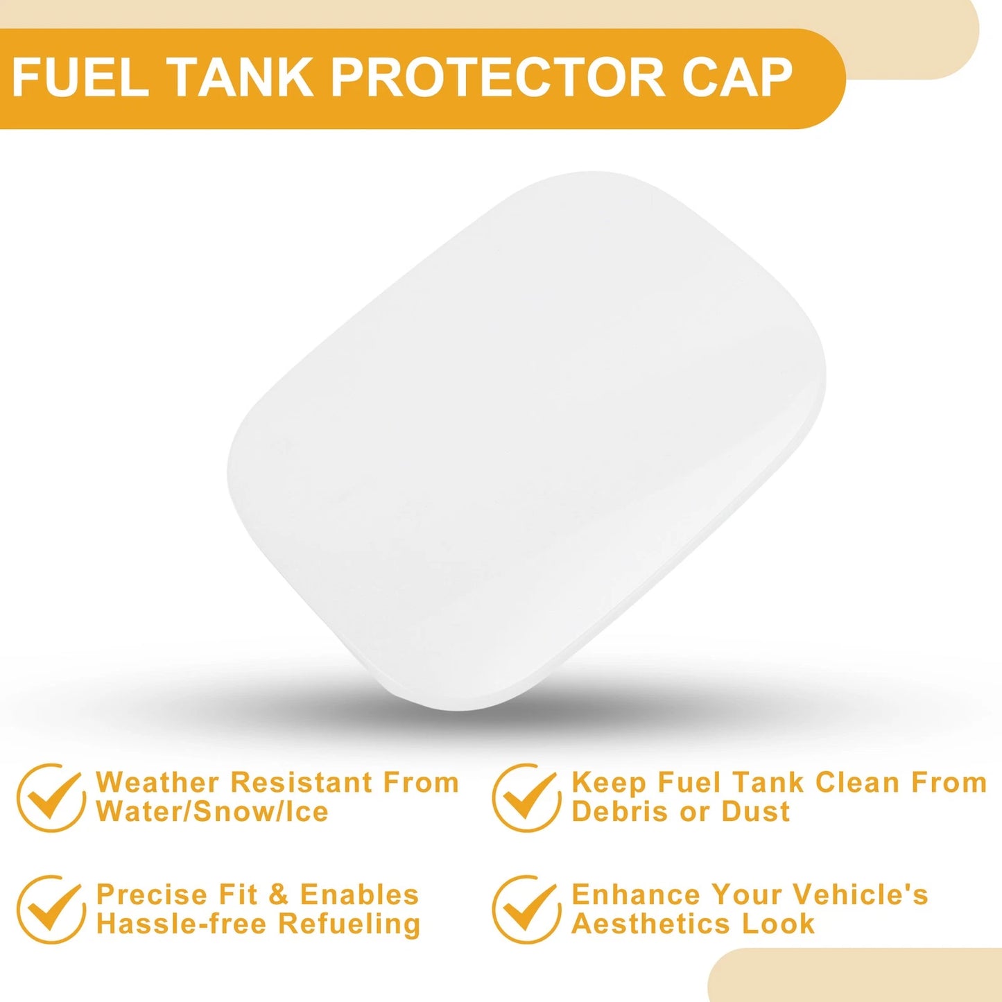 Fuel Tank Door Cap for Toyota RAV4 (2006-2012) White Metal